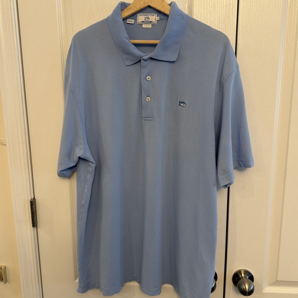 Southern Tide Polo Golf Shirt Mens XL Light Blue Club Fit Embroidered Logo